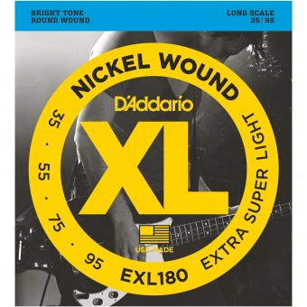 EXL180 Nickel Wound Комплект струн для бас-гитары D'Addario